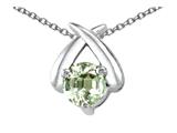 Tommaso Design™ Round Genuine Green Amethyst Pendant