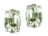 Tommaso Design™ Oval Genuine Green Amethyst Earrings