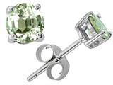 Tommaso Design™ Genuine Round Green Amethyst Earrings Studs