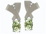 Tommaso Design™ Oval Genuine Green Amethyst Earrings