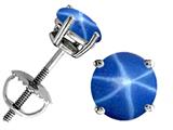 Tommaso Design™ Round 6mm Created Star Sapphire Screw Back Earring Studs