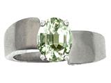 Tommaso Design™ Oval 9x7mm Genuine Green Amethyst and Diamond Ring