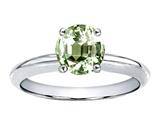 Tommaso Design™ Round 7mm Genuine Green Amethyst Engagement Ring