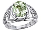 Tommaso Design™ Oval 10x8 mm Genuine Green Amethyst Ring