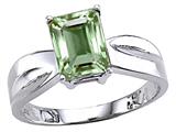 Tommaso Design™ Emerald Cut 8x6mm Genuine Green Amethyst Ring