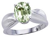 Tommaso Design™ Oval 9x7mm Genuine Green Amethyst Ring