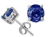 Tommaso Design™ Round 5 mm Genuine Sapphire Earring Studs