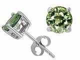 Tommaso Design™ Genuine 5mm Green Sapphire Earring Studs