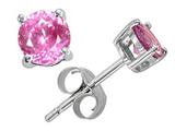 Tommaso Design™ Round 6mm Simulated Pink Topaz Earring Studs