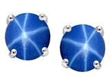 Tommaso Design™ Round Created Star Sapphire Earring Studs