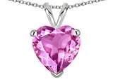 Tommaso Design™ 8mm Heart Created Pink Sapphire Pendant
