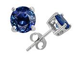 Tommaso Design™ 5mm Round Genuine Sapphire Earring Studs