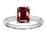 Tommaso Design™ Genuine Garnet Emerald Cut 8x6mm Engagement Ring