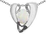 Tommaso Design™ Oval 9x7mm Genuine Opal Heart Shaped Pendant Enhancer with large opening for Omega Chain
