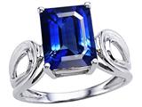 Tommaso Design™ Emerald Cut 10x 8mm Created Sapphire Solitaire Ring