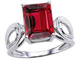 Tommaso Design™ Created Ruby Emerald Cut Solitaire Ring