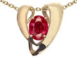 Tommaso Design™ Created Ruby Oval 9x7mm Pendant Enhancer with large opening for Omega Chain