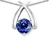 Tommaso Design™ Round 7mm Created Sapphire Pendant