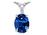 Tommaso Design™ Created Sapphire and Genuine Diamond Pendant