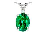 Tommaso Design™ Simulated Emerald And Genuine Diamond Pendant