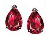 Tommaso Design™ Pear Shape 8x6mm Created Ruby Earring Studs