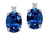 Tommaso Design™ Lab Created Sapphire and Genuine Diamonds Earrings