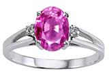 Tommaso Design™ Oval 8x6mm Simulated Pink Topaz And Genuine Diamond Ring