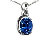 Tommaso Design™ Oval 9x7mm Created Sapphire Pendant