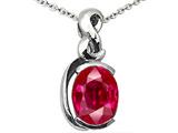 Tommaso Design™ Oval 9x7mm Created Ruby Pendant