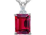 Tommaso Design™ Created Ruby and Genuine diamonds pendant