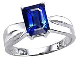 Tommaso Design™ Emerald Cut 8x6mm Created Sapphire Solitaire Ring