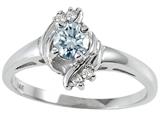 Tommaso Design™ Genuine Aquamarine and Diamond Ring