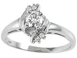 Tommaso Design™ Genuine White Topaz and Diamond Ring