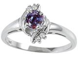 Tommaso Design™ Round 4mm Simulated Alexandrite And Genuine Diamond Ring