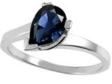 Tommaso Design™ Pear Shape 8x6 mm Genuine Sapphire Ring