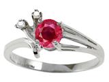 Tommaso Design™ Genuine Ruby and Diamond Ring