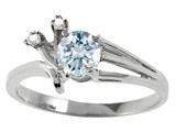 Tommaso Design™ Genuine Aquamarine and Diamond Ring