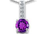 Original Star K™ Round 7mm Genuine Amethyst Pendant