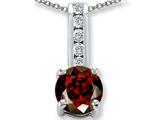 Original Star K™ Round 7mm Genuine Garnet Pendant