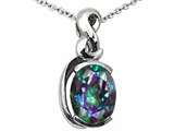 Tommaso Design™ Oval 9x7mm Rainbow Mystic Topaz Pendant