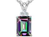 Tommaso Design™ Rainbow Mystic Topaz and Genuine Diamonds Pendant
