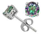 Tommaso Design™ 6mm Round Rainbow Mystic Topaz Earring Studs