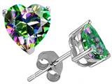 Tommaso Design™ Heart Shape 7mm Mystic Rainbow Topaz Earring Studs