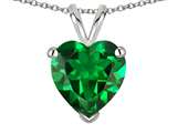 Tommaso Design™ 8mm Heart Shape Simulated Emerald Pendant