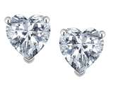 Tommaso Design™ Heart Shape Genuine White Topaz Earring Studs