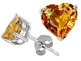 Tommaso Design™ Heart Shape Genuine Citrine and Earring Studs