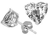Tommaso Design™ Heart Shape Genuine White Topaz and Earring Studs