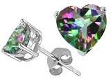 Tommaso Design™ Heart Shape Rainbow Mystic Topaz and Earring Studs