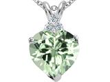 Tommaso Design™ 8mm Heart Shape Genuine Green Amethyst Pendant