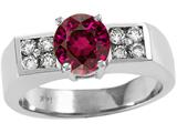 Tommaso Design™ Round Genuine Rhodolite and Diamond Ring